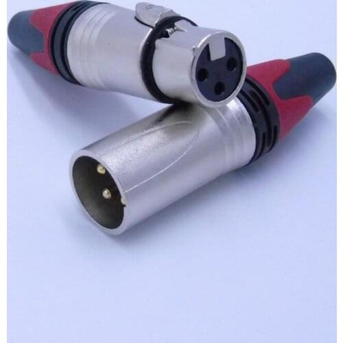 High quality 100Pcs/lot xlr connector audio plug microphone plug with 50PCS NC3MXX & 50PCS NC3FXX 3pin gold plated blue color