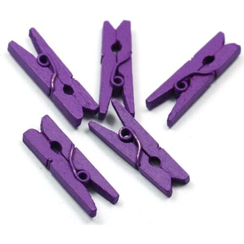Hot Sale 20PCS Mini Colored Wooden Clips For Photo Clips Clothespin Craft Decoration Clips Pegs 25mm x 4mm