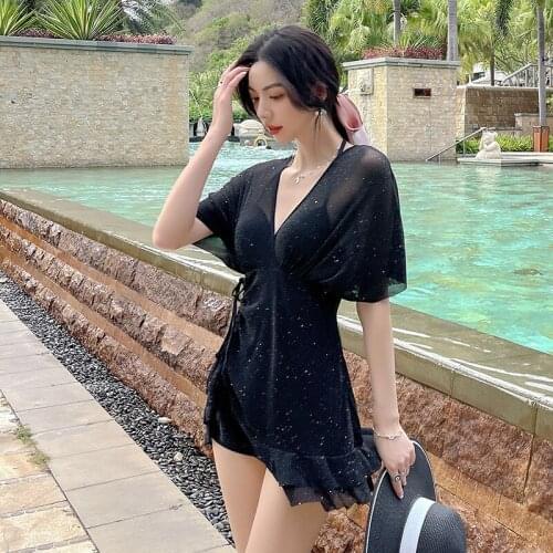 Swim Suit Women Swimwear One Piece Korean Casual Swimsuit Sexy One-Piece Girl Slimming Womens Vintage 2021 New Skirt Fairy