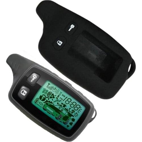 2-way TW 9010 LCD Remote Control Keychain + Silicone Case for TW9010 two way car alarm system Tomahawk TW-9010 Key Chain Fob