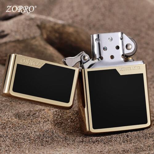 Zorro Genuine Copper Windproof Kerosene Lighter Creative Windproof old Grinding Wheel Nostalgic Personality Lighter