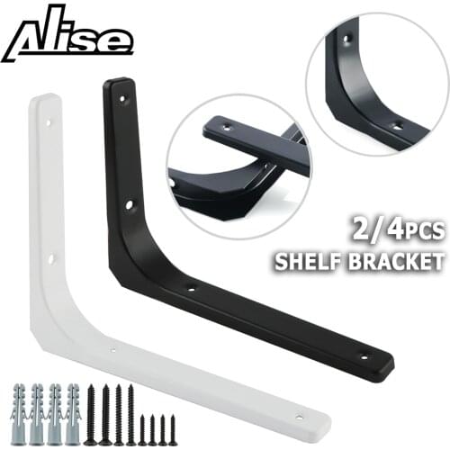 2/4Pcs L Bracket Heavy Duty Floating Shelf Bracket Corner Brace Support Stainless Steel Wall Hanging Decorative Shelf Brackets