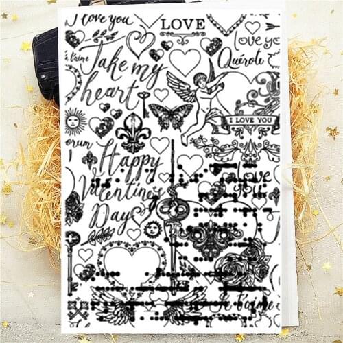 20Pcs 11*16CM Magic Angel Text Transparent Clear Stamp Silicone Stamp/Seal DIY Scrapbooking/Photo Album Stamp Sheets Bulk Deals