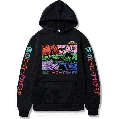 2021 Harakuju My Hero Academia Printed Hooded Sweatshirt Casual Boku No Hero Academia Pullover Long Sleeve Streetswear Hoodie