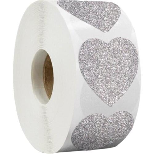 300 Pcs/roll Shiny Heart Stickers Seal Labels Small Business Sticker Seal Handmade Crafts Gift Labels Wedding Party decorations