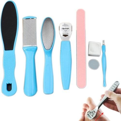 8Pcs/Set Manicure Foot Care File Set Dead Hard Skin Callus Remover Scraper Pedicure Rasp Tools Pedicure Feet Care Tool Foot File