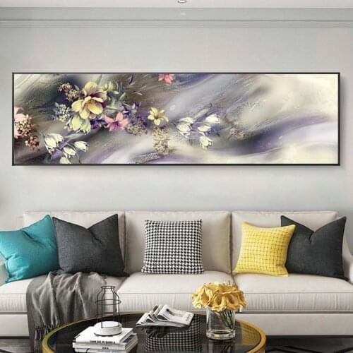 Abstract Halftone Flowers Floral Canvas Painting Modern Plant Posters and Prints Abstract Wall Art Picture for Living Room Decor