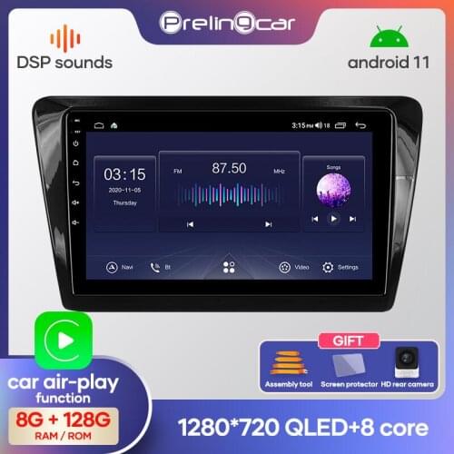 Prelingcar Android 10 Car Radio Multimedia Video Player Navigation GPS For Skoda Rapid Spaceback 2014-2017 Octa-Core