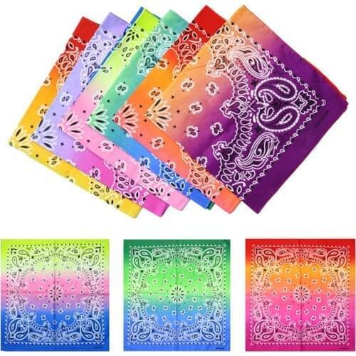 Fashion Tie-dye Cashew Printed Bandana Headwear Unisex Blend Hip Hop Hair Band Neck Wrist Wrap Band Magic Head Square Scarf