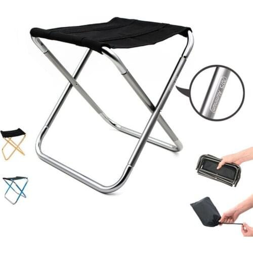 Large 7075 Aluminum Alloy Folding Stool Outdoor Picnic Stool Barbecue Chair Mountaineering Stool Train Maza Fishing Stool