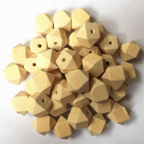 18mm DIY Natural Wood Beads Cube Hexagon Unfinished Geometric Wood Spacer Faceted Beads 20Pcs/Lot 18mm decor Figure Octagonal