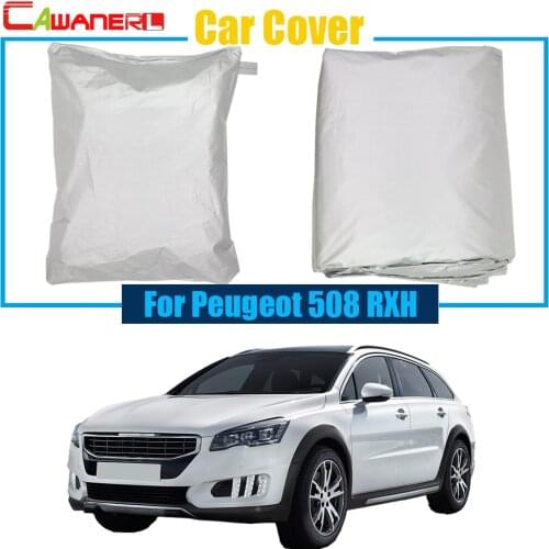 Cawanerl Car Cover Rain Sun Snow Preventing Protector UV Anti Cover Dustproof For Peugeot 508 RXH All Weather Suitable