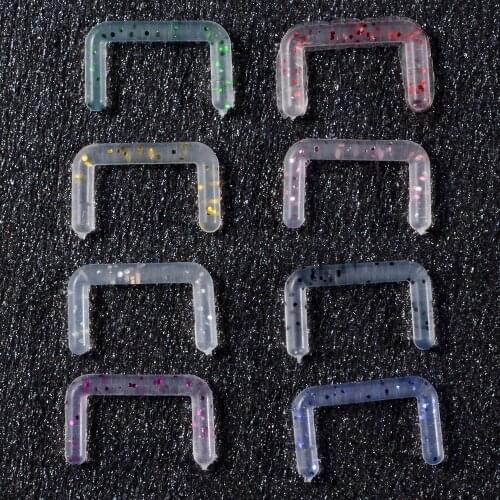 CHUANCI 8pcs/Set Mix Color Bioflex Septum Rings Flexible Acrylic Nose Ring Retainer U-Shaped Body Piercing Jewelry