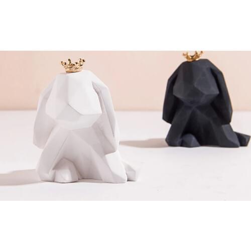 Molds for Plaster Geometric Bunny Rabbit Silicone Mould is suitable for making essential oil perfume Gypsum Aroma Candle mold