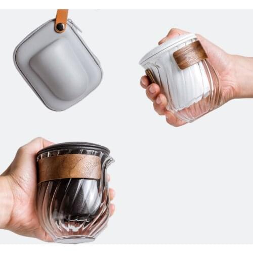 Ceramic teapot with One Pot Three Cups One storage tank gaiwan teacup a tea sets portable travel tea set drinkware