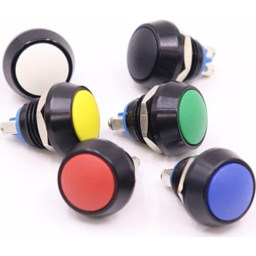 12mm Momentary Push Button Switch Black Oxide Color Head switches Spherical Copper Car Modification Horn Doorbell Switch