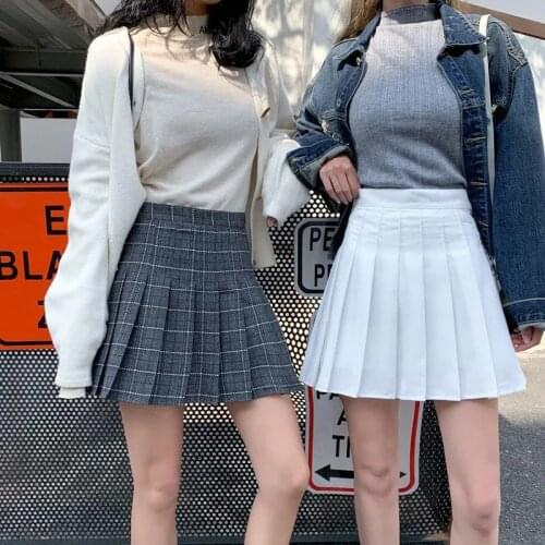 Summer Harajuku Korean Fashion High Waist Student JK Uniform Pleated Skirt Women Kawaii Cute Sweet Girls Dance Mini Plaid Skirt