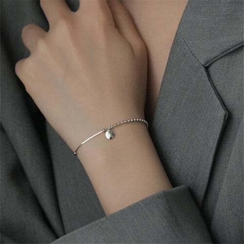 Trendy Rose Gold Beans Letter Bracelets Female Birthday Gift Fashion Princess Silver 925 Bracelet Jewelry Lucky Christmas Bijou