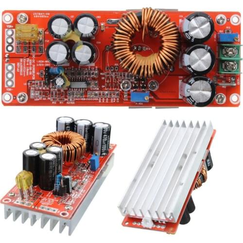 20PCS/LOT 1200W 20A DC Converter Boost Step-up Power Supply Module IN 8-60V OUT 12-83V(6.8)