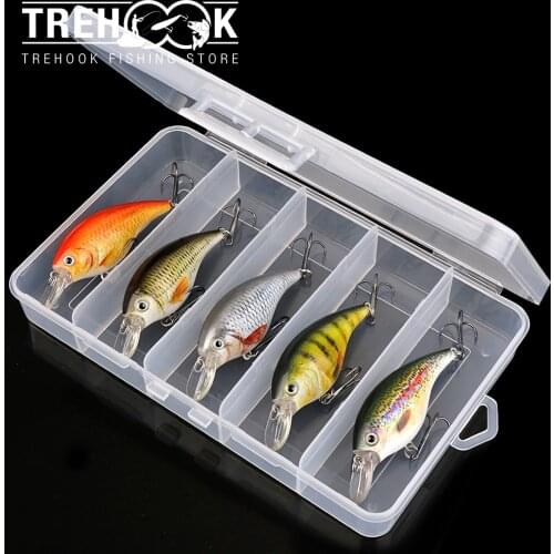 TREHOOK 5pcs Bionic Crankbaits Fishing Pike Wobblers Sets 6cm 10g Floating Minnow Fishing Lures Kit Artificial Bait For Bass