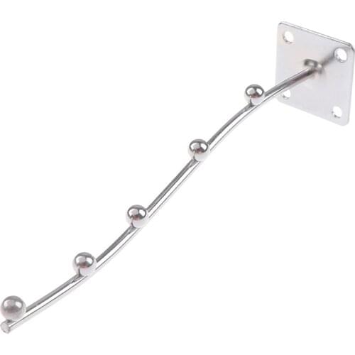 Wall Mount Waved Waterfall Hanger Rack 5 Beads Garment Display Hooks