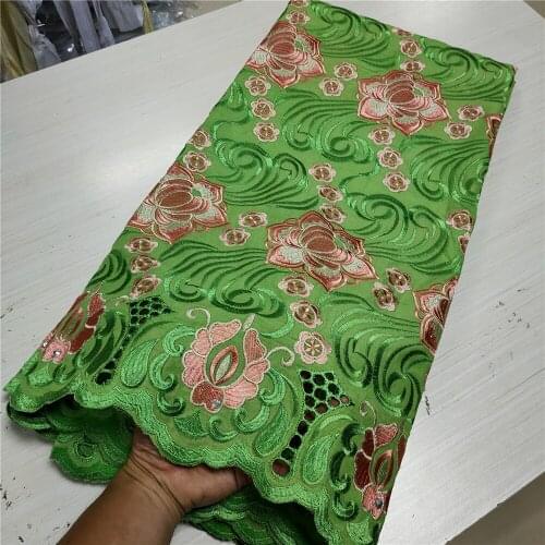 Latest 100% Cotton African Lace Fabric 2021 High Quality Lace Gold Nigerian Swiss Voile Lace In Switzerland SK529