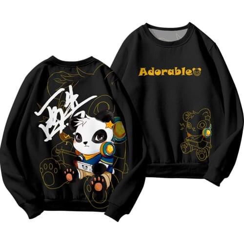 New Fashion Brand Couple Dress Red Panda Cool Cute Pet Style Crewneck Long Sleeve Not Hooded Wear Thin