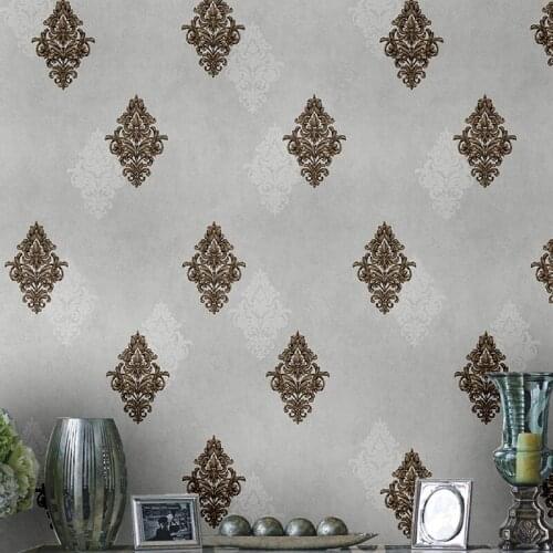 Beibehang Jane European style Damascus dark hotel box wallpaper living room sofa bed Hotel background wall paper papel de parede