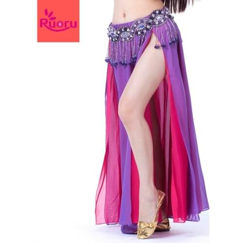 Ruoru Sexy Colorful Belly Dance Skirt Dress Chiffon Dress Belly Dance Wear Gypsy Dress Bellydance Costume 12 Color Dresses