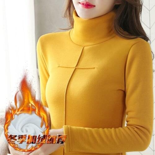 Plus Velvet Winter Womens t Shirt Tops Turtleneck Women Shirts Plus Size Tee Shirt Femme Oversize Long Sleeve t Shirt Womens