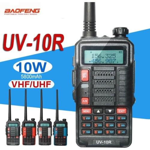 Baofeng UV 10R Professional Walkie Talkies long range High Power 10W Dual Band CB Ham Radio hf Transceiver VHF UHF BF UV-10R