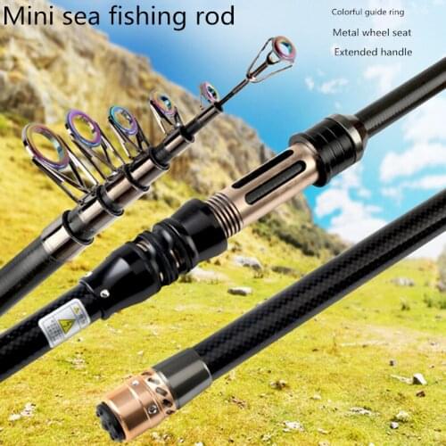 Portable telescopic fishing rod 1.8-3.0M high carbon fiber sea fishing mini fishing tackle for fishing