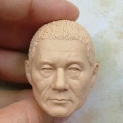 Blank 1/6 Scale The Gang Bosses Takeshi Kitano Head Sculpt Unpainted Fit 12" Figure