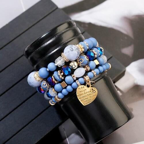 Heart Love Bracelets For Women Beaded Bracelet Charm Girl Fashion Jewelry Chain Wing Pulseras Bracelet Femme Valentines Day Gift