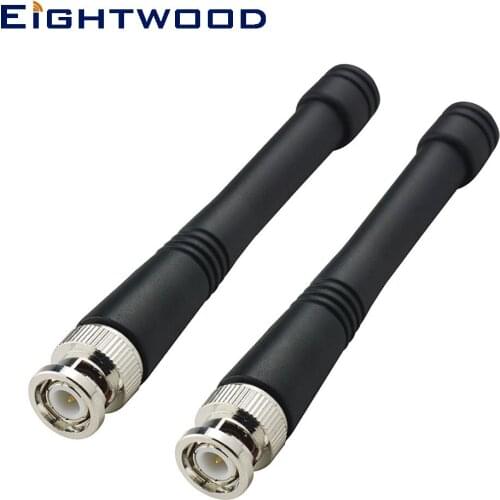 Eightwood 2pcs 868MHz Ham Radio Plastic Antenna Aerial 2dBi BNC Plug Male Straight Connector for ISM LoRa Sensor Networks SigFox