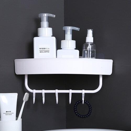 Storage Rack, Household Wall-Mounted Triangle Commodity Shelf Plastic Storage Shelf for Bathroom Kitchen