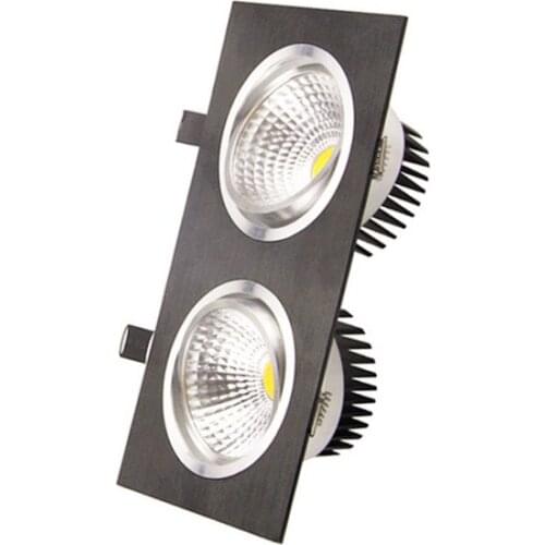 Super Bright Black Square led downlight lamp 7W 10W 12w cob led spot 220V 110V ceiling recessed downlights round led panel light