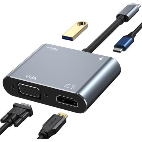 EASYA OTG USB C HUB support Dex model for for Samsung Phone Nintendo Switch Macbook Pro USB C to VGA HDMI-compatible USB 3.0 PD