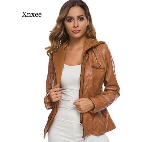 2021 Faux Soft Leather Jackets Women Autumn Winter Coats Lady Black Pu Zipper Motorcycle Streetwear Windproof Waterproof Jackets