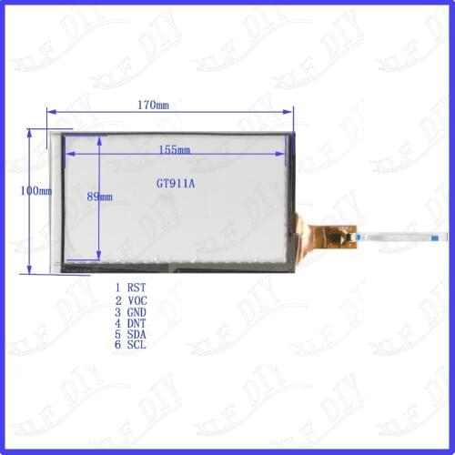 ZhiYuSun YH-9407 GT911A 7inch capacitive TouchScreen Panel Digitizer for display assembly 170*100mm
