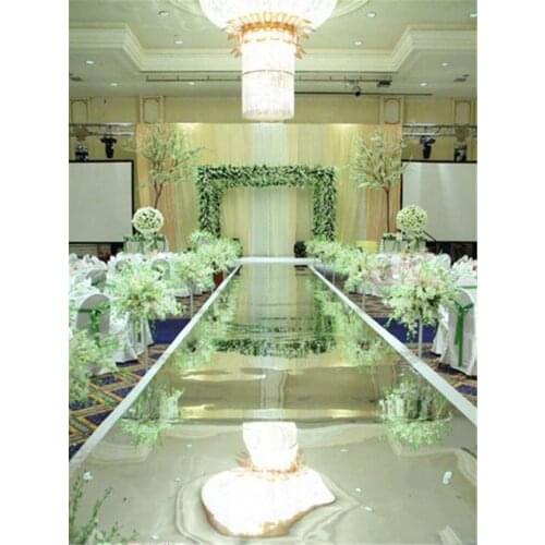 1m Wide Luxury Wedding Backdrop Decor Mirror Carpet Gold Silver Double Side Aisle Runner For Party Decoration Supplies