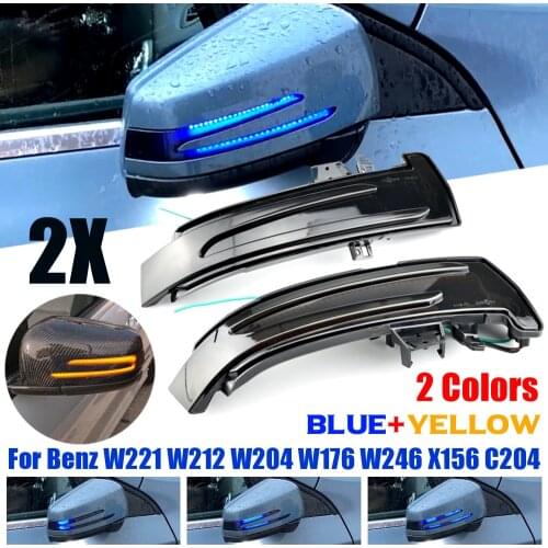 2pcs Dynamic Turn Signal LED Light Side Mirror Indicator For Mercedes Benz W204 CLA A B C E S GLA GLK CLS Class W176 W212