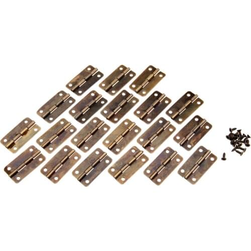 20Pcs Jewelry Wooden Box Wine Case Decor Hinge with Screws Antique Bronze Hinges Furniture Hardware