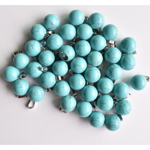 2020 Fashion hot selling good quality round ball charms stone pendants for jewelry making 50pcs/lot wholesale free shipping