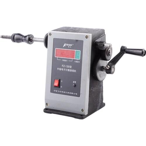 220V Cast Iron Manual Coil Winding Machine Hand Crank Electronic Counting Coil Winding Tool Fishing Line Stranding Machine 370W