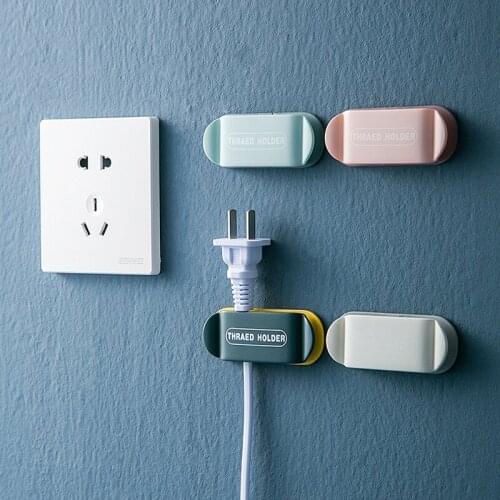 4/8/12/16 pcs Powerful multifunctional power plug hook sticker free punching kitchen wire storage socket holder hanger hook