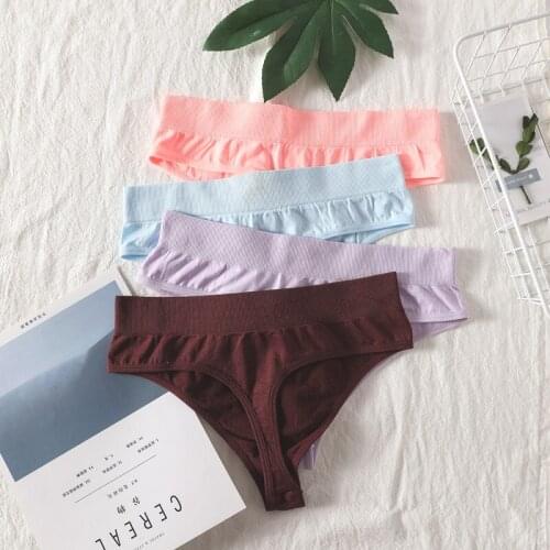 Bodyshaper Panties Women G-String Sexy Seamless Underwear Sports Female Underpants Solid Color Lingerie Thong Ladies T-back