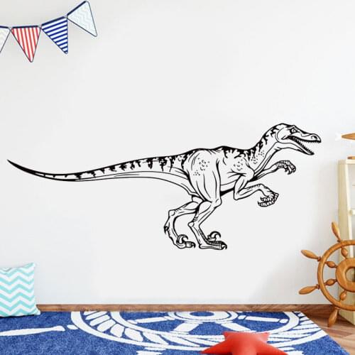 Large Velociraptor Dinosaur Animal Jurassic Park Wall Sticker Vinyl Home Decor For Kids Boys Room Nursery Playroom Murals 4523