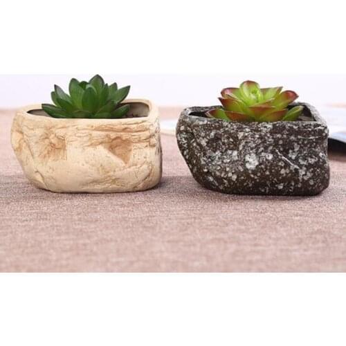 Bonsai Cactus Planter Pots Succulent Plant Flower Pot Balcony Decoration Creative Ceramic Stone Shape Flowerpot Home Garden
