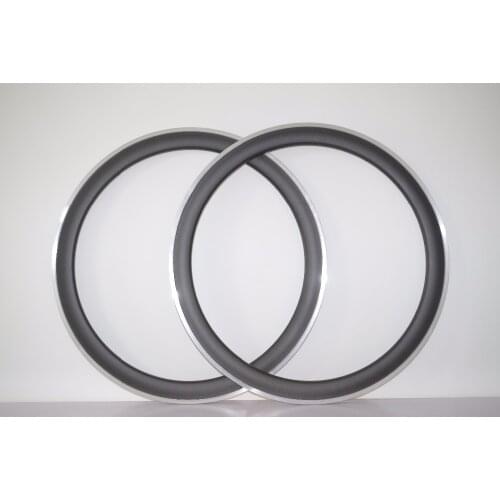 DEERACE 50mm 700C Carbon Alloy Road Bicycle Wheel Rims 23mm Wide Bike Rim with Aluminium Alloy Braking Surface 560G only